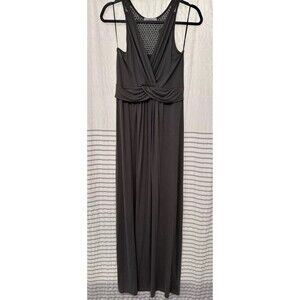 Kaileigh Dress Womens Medium Stitch Fix Crochet Back Long Gray  Sleeveless‎ Boho